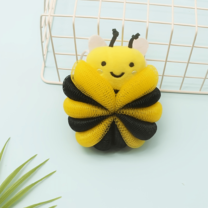 Cartoon Bee Bath Sponge Shower Sponge Balls for Exfoliating