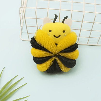 Cartoon Bee Bath Sponge Shower Sponge Balls for Exfoliating