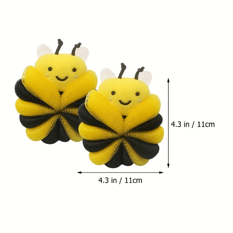 Cartoon Bee Bath Sponge Shower Sponge Balls for Exfoliating