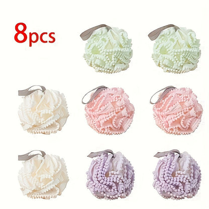 8pcs Set Of Gentle Exfoliating Bath Sponge To Enhance Your Bathing Effect: Luxurious, Large Bubble Bath Ball - Super Soft, Cute, Dual-use, Ultimate Care