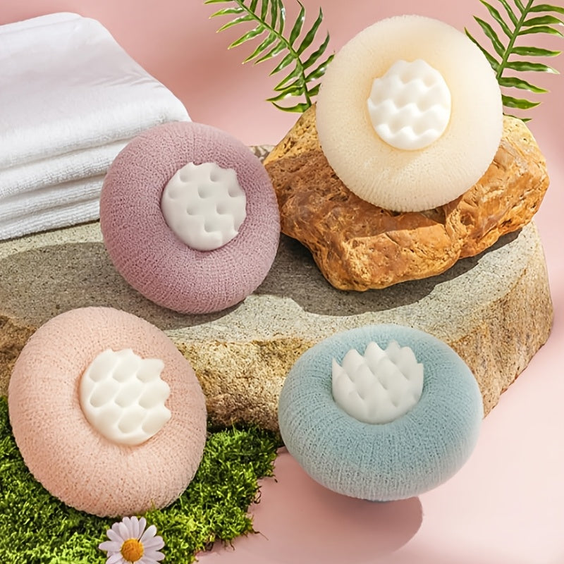 Super Soft Sunflower Suction Cup Bath Ball, 2024 New 2-in-1 Sunflower Bath Ball, Exfoliating Bath Sponge Cleaning Brush With Suction Cup Shower Sponges For Women Men